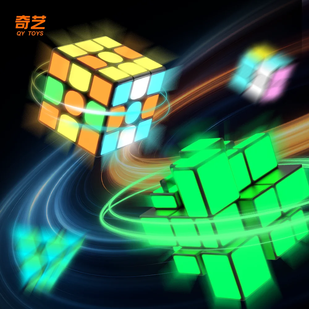 [JudyCube] Qiyi 夜光キューブ 暗闇で光る 2X2 3X3 パイラミンクス ミラー マジックスピードキューブ フィジェットトイ Cubo Magico パズル