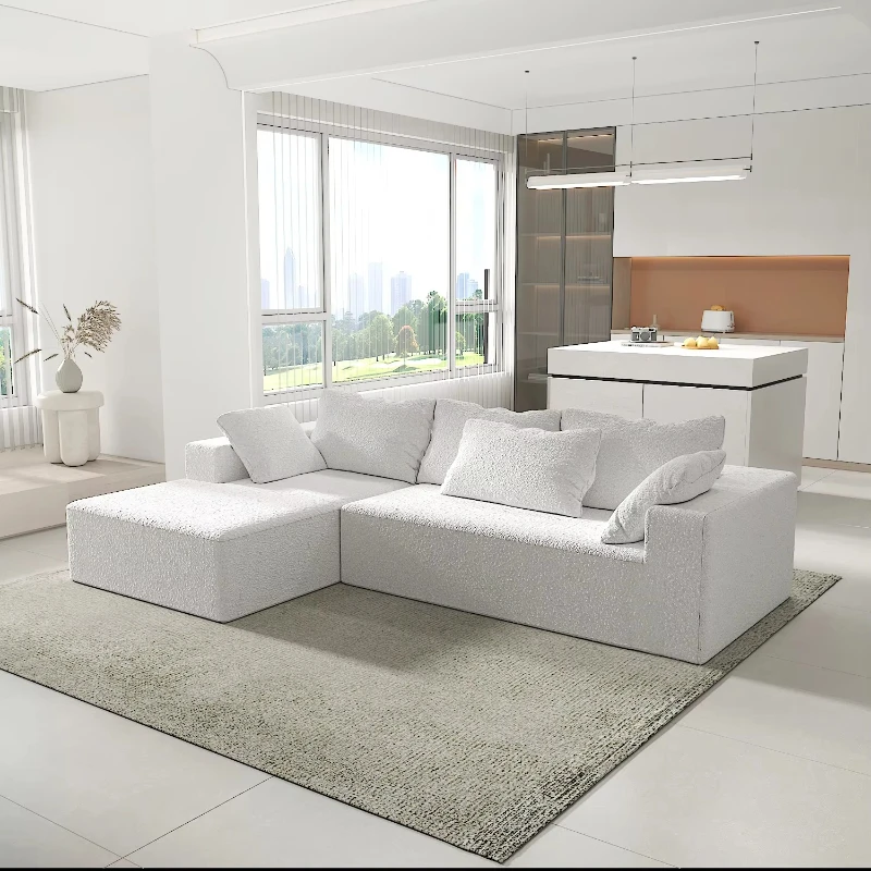 

L-shaped three-seat living room with pillow vacuum bag sofa modern modular sofa combination set luxury design compression sofa