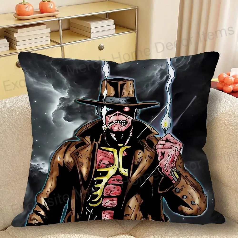 H-Iron Band Maiden-W Print Pillow Case Aesthetic Bedroom Decor 30x30 40x40 45x45 50x50 60x60 65x65cm