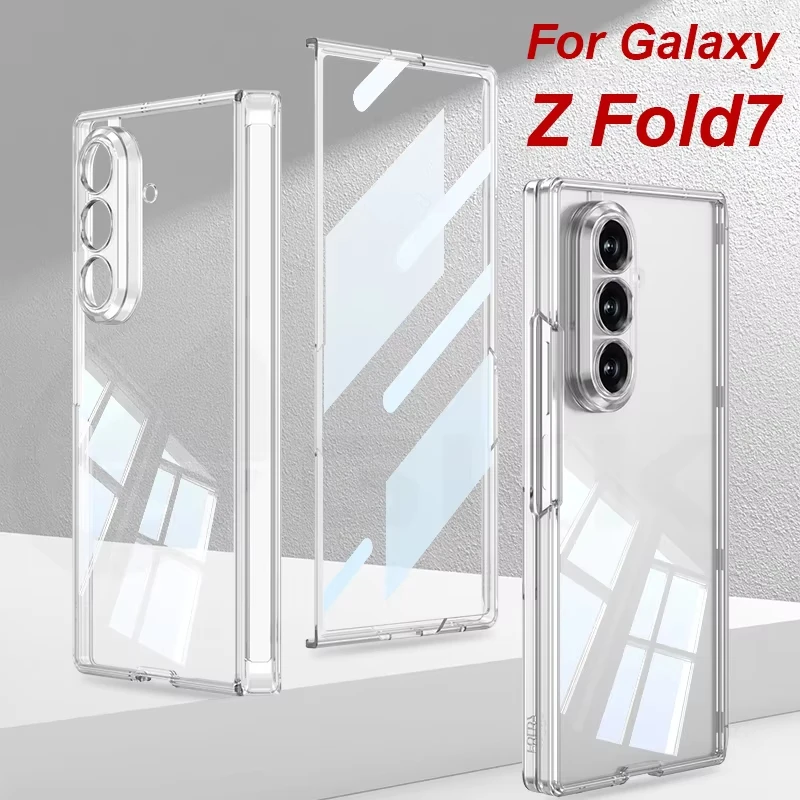 Magnetic Hinge Protective Case for Samsung Galaxy Z Fold 7 Front Screen Glass All-included Plastic Cover For Galaxy Z Fold7 Case