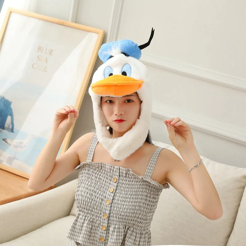 Cartoon Cosplay Donald Duck Decorative Hat Kawaii Style Spoof Headgear Cute Funny Photo Props Warm Hat