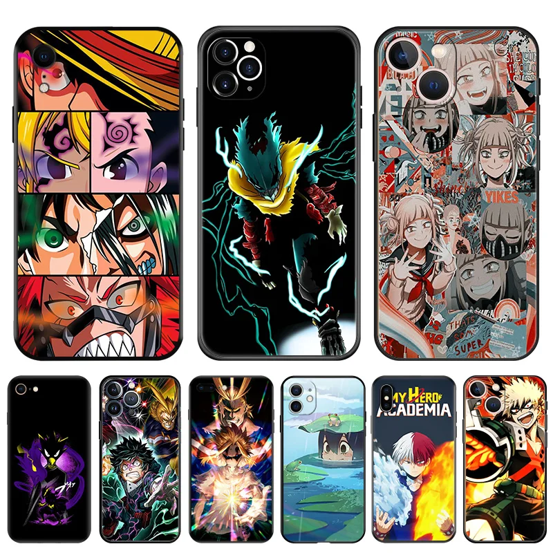 Black Soft Phone Case for Apple iphone 16 15 14 13 12 Mini XS 11 Pro Max XR 7 8 Plus 16Pro Todoroki Shoto My Hero Academia Cover