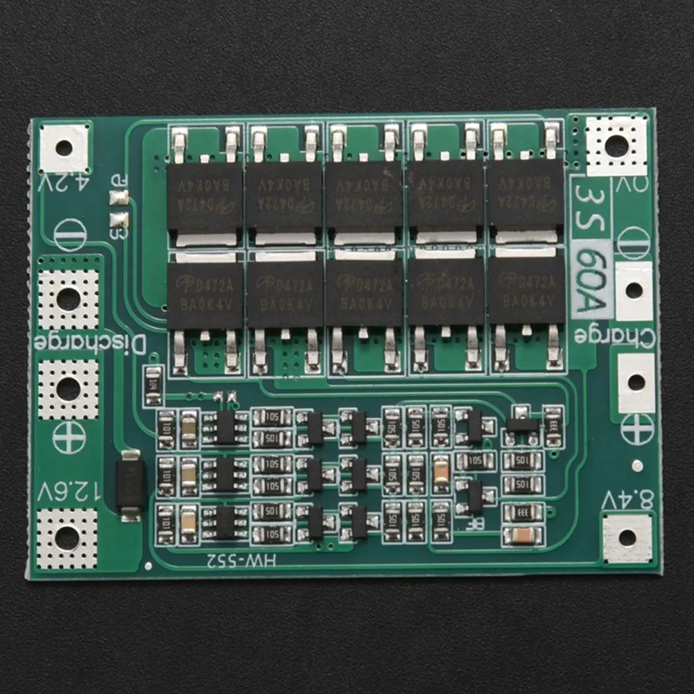 A53M-5PCS 18650 Li- Lithium Battery Protection Board Enhanced Version 60A BMS Board 11.1V 12.6V