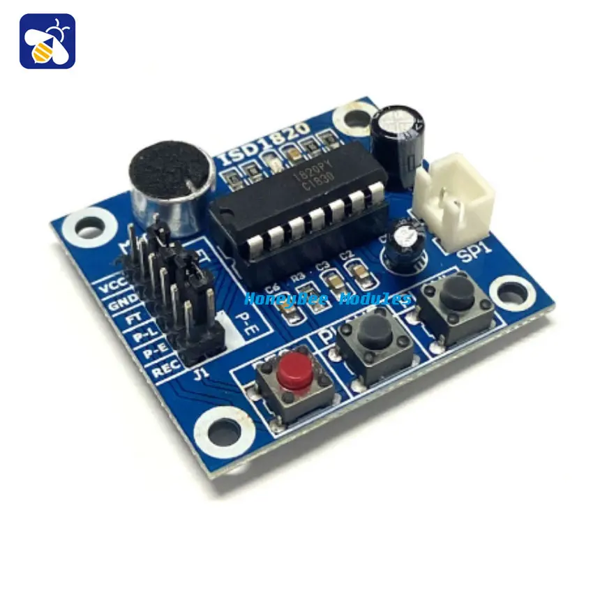 ISD1820 Recording Voice Module Voice Module Recording and Playback Module Board with Microphone 0.5W Speaker