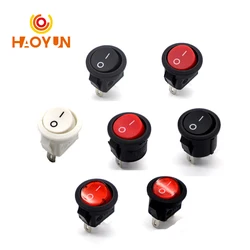 【10-5PCS】15MM 16mm Diameter Small Round Boat Rocker Switches Black Mini Round White Red 2 Pin 3Pin ON-OFF Rocker Switch 3A 250V