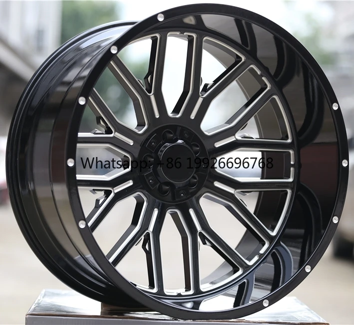 

26 Inch Aluminum Alloy Deep Dish Wheels 5x127/5x139.7/8x165.1/8x170 for Wrangler/Dodge Ram/Hummer/F250/F350/Silverado Upgrade