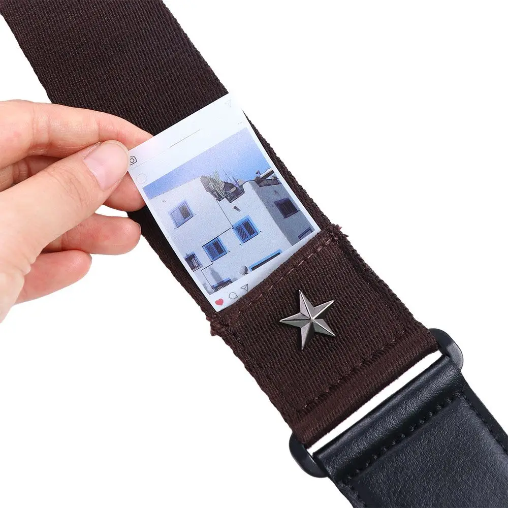 กีตาร์ไฟฟ้าอะคูสติกพื้นบ้านกีต้าร์เบสสายหยิบผู้ถือสายรัดสายกีตาร์กีตาร์ไหล่เข็มขัดกีตาร์เข็มขัด