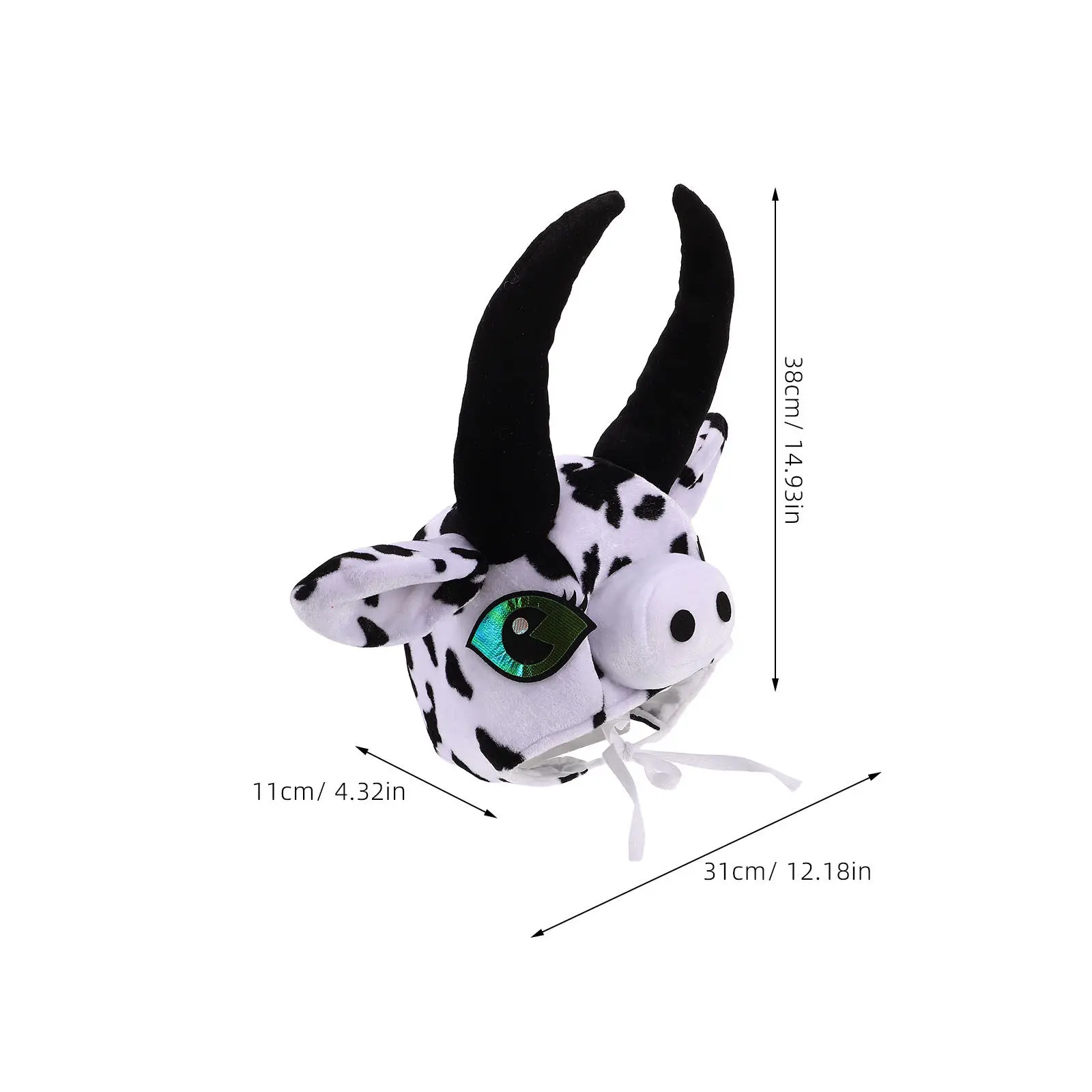 Kuhhut: Niedliches Tier-Kopfbedeckung, weiches, bequemes Design für Cosplay-Partys, Fotoboxen, Bauernhof-Events, Halloween-Bühne