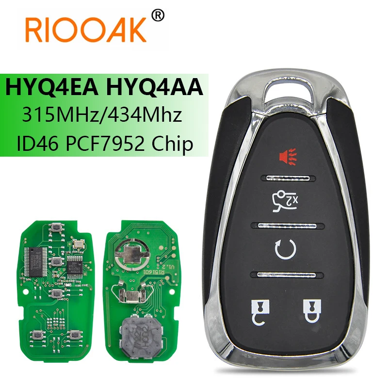 

HYQ4EA HYQ4AA 315MHz/434Mhz ID46 PCF7952 Chip Car Remote Keyless Entry Spark For Chevrolet Cruze Camaro Equinox Malibu