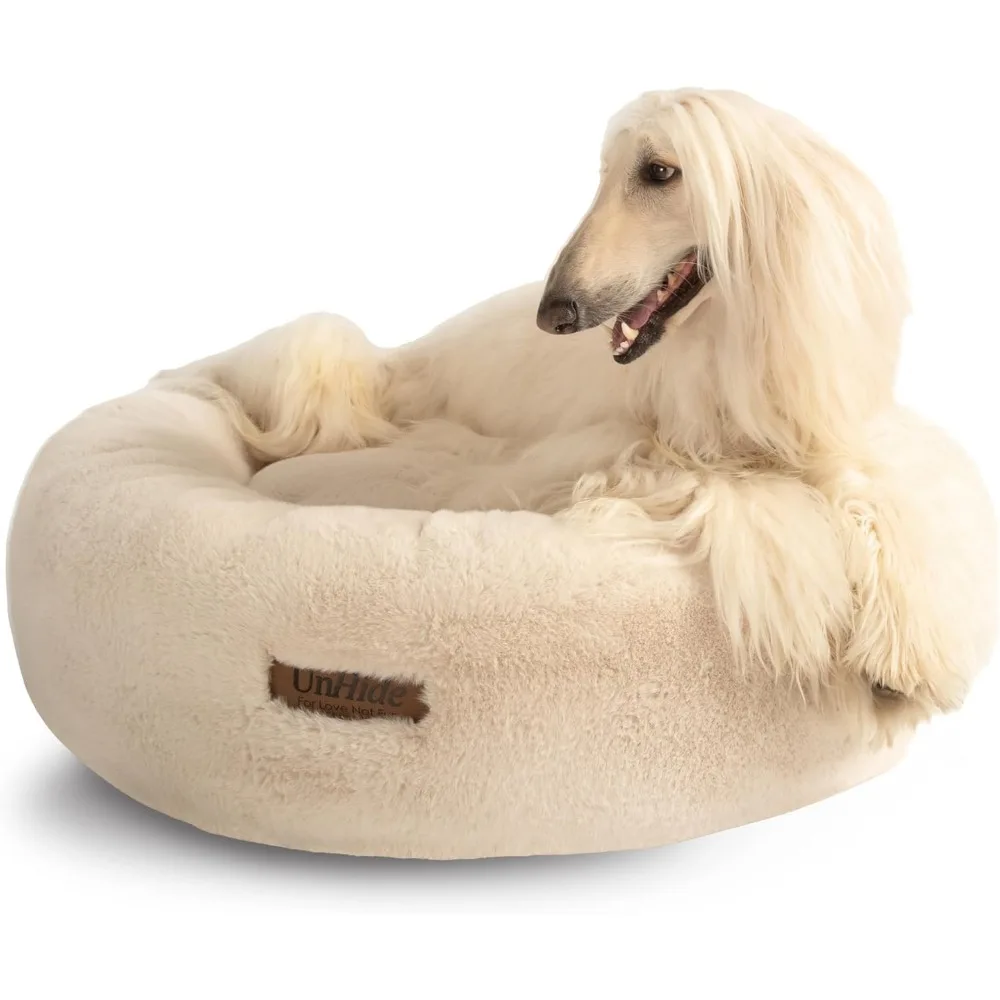 

Floof Pet Bed - Large (35" x 12") - Extra Soft Dog Bed - Removable Faux Fur Cover - Machine Washable - Helps Ease Pet Anx