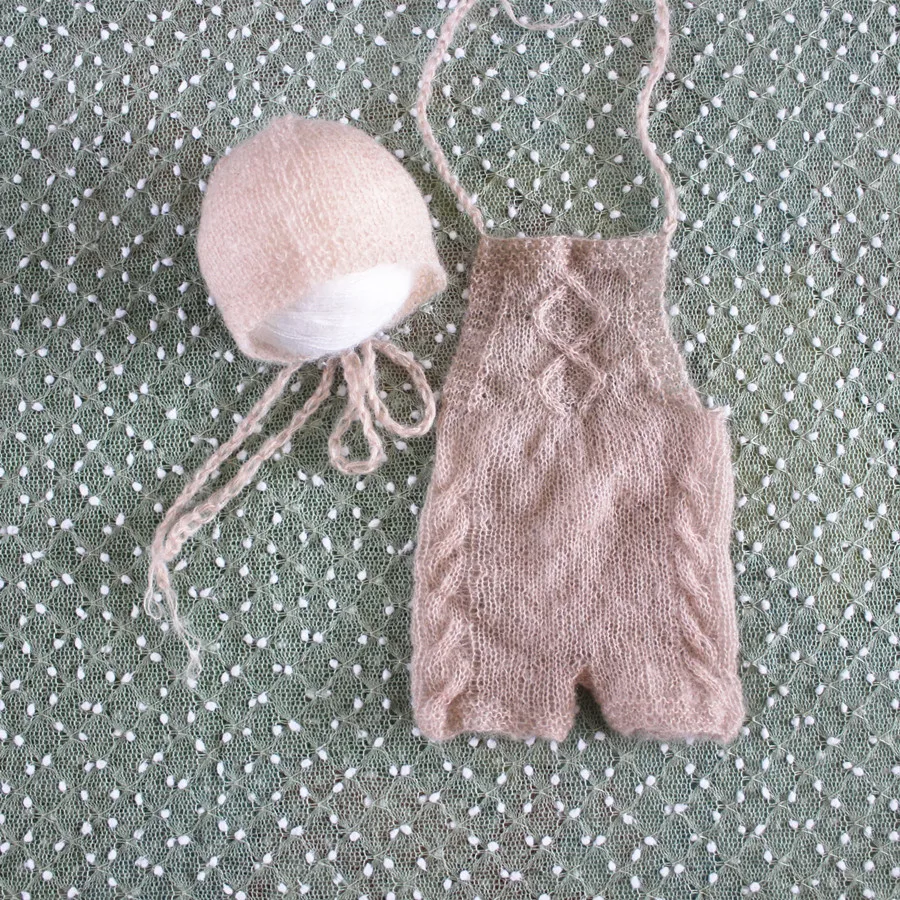 

Baby Mohair Romper and Bonnet Set Costumes for Babies Baby Mohair Overall Set Newborn Baby Photo Prop