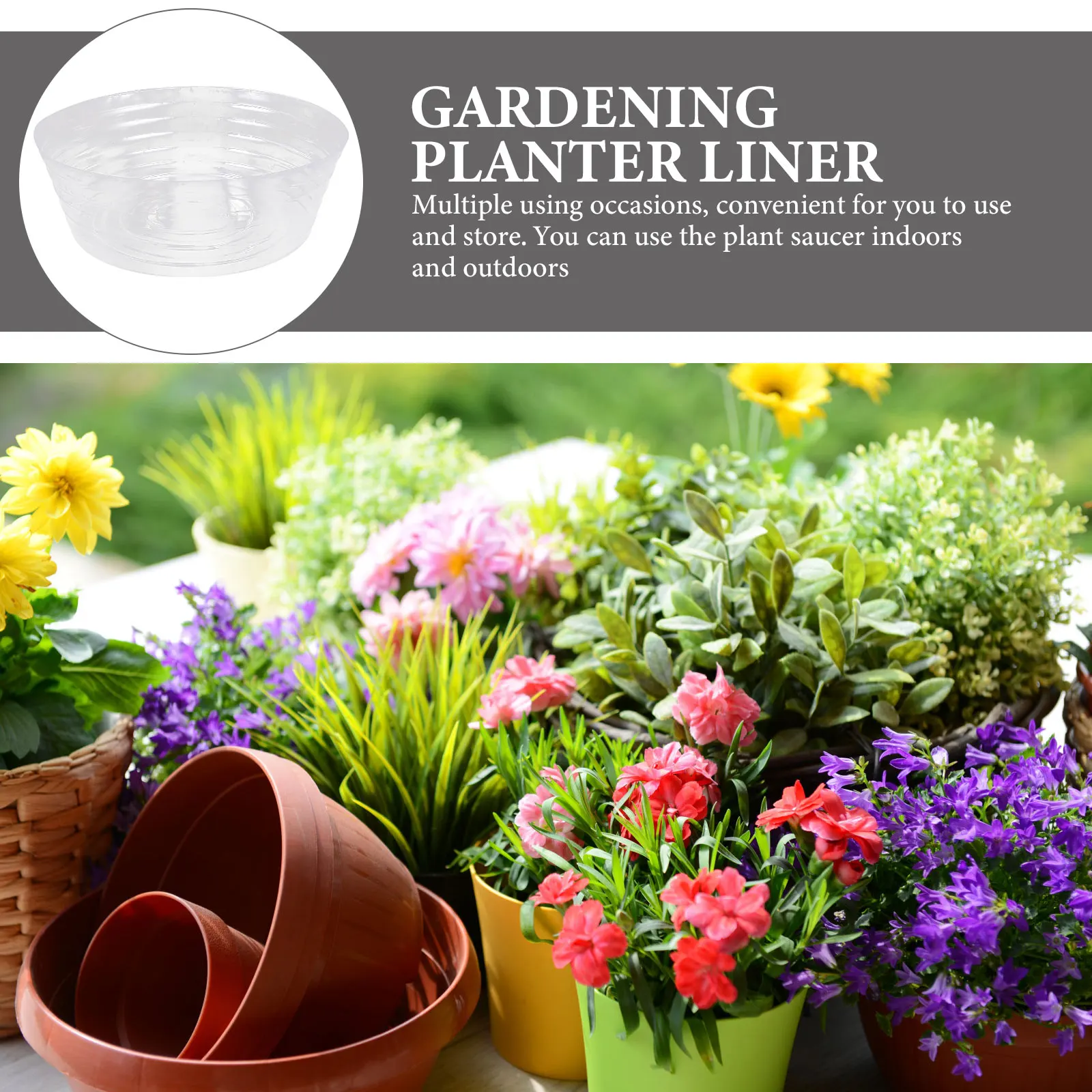 

6 Pcs Clear Flowerpot Liner Drip Tray Planters Base Thickened Large PP Anti Overflow Gardening Planter Saucer