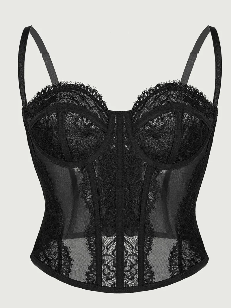 Sexy Lace Fishbone Corset Waist Cincher Casaul Style Tight Camisole Vest Outerwear For Women Backless Sleeveless Charming NPNV