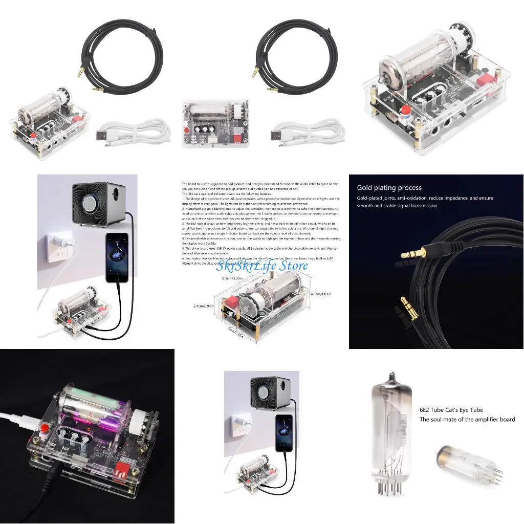 

E65E USB 5V Low-voltage 6E2 Electronic Tube Cats Eye Tube Driver Board VU Meter