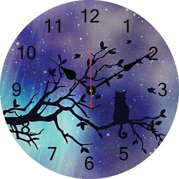 Star Owl Tree Branch Wall Clock Modern Design Living Room Bedroom Office Decoration Kitchen Clock Art Wall Watch Home Decor