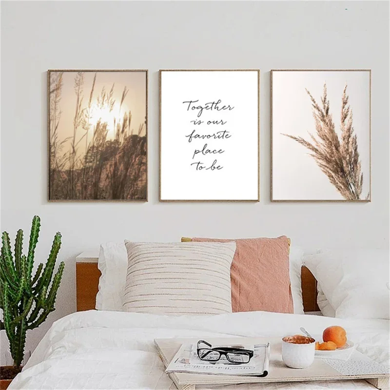 HD Oil On Canvas Posters And Prints, Natural Landscape Wall Art Lion Dandelion Reed Plant Trunk Grass for Living Room Decoration