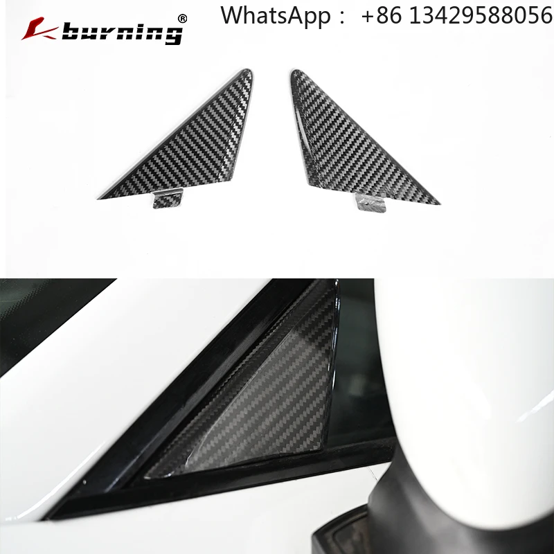 

2pcs Carbon Fiber Window Triangle Sticker for 718 981 991 2016+ Models Side Window Replacement Plate