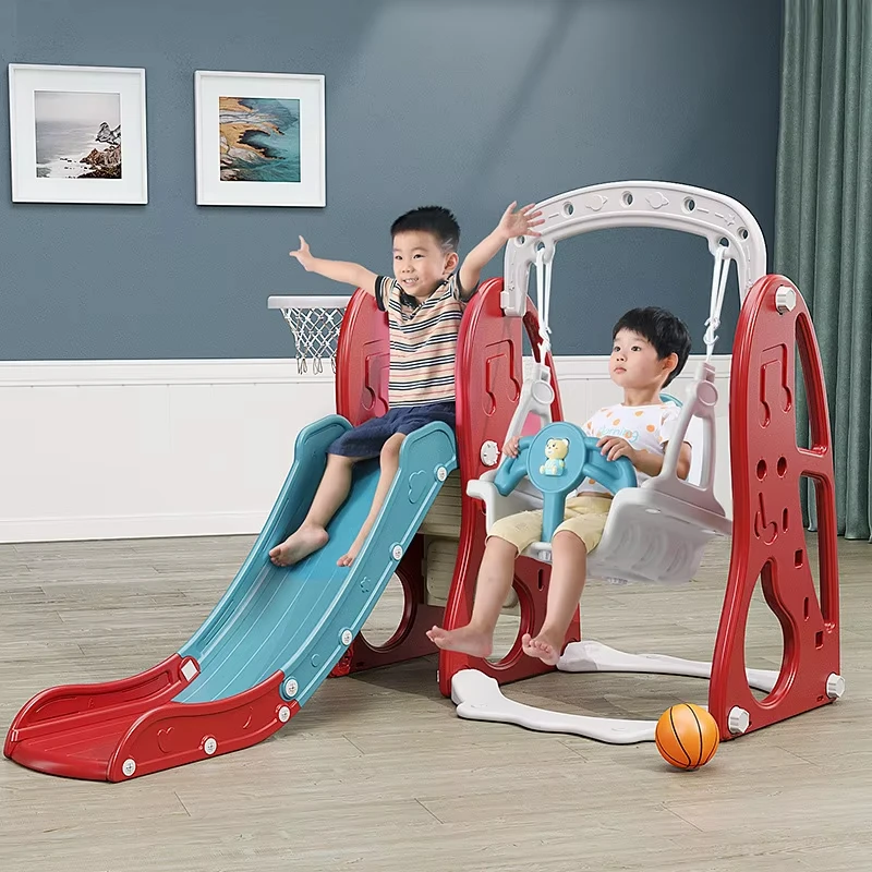 

3 in 1 Combination Children Baby Indoor Toy Set Kids Playground Plastic Slide Swing Indoor Playground Slide