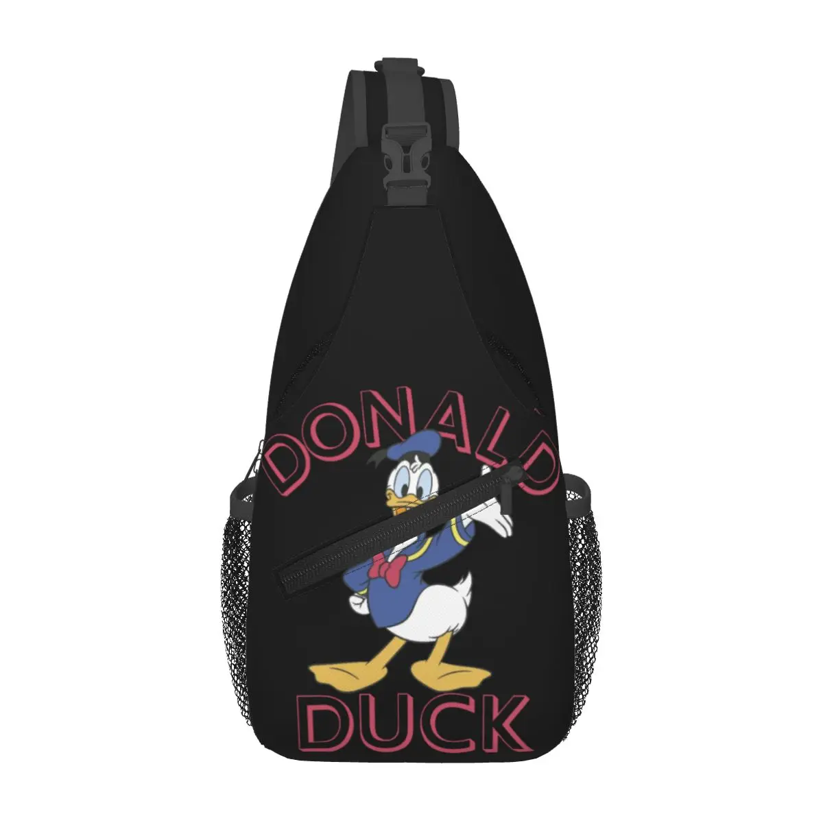 Custom Donald Duck Hello Shoulder Backpack Women Men Fashion Shoulder Chest Bags for For Traveling Hiking Sling Bag