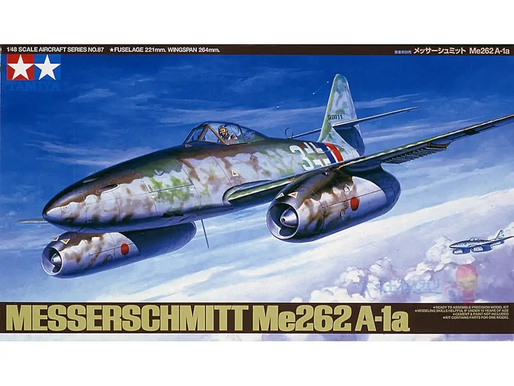 Tamiya 61087 1/48 Messerschmitt Me 262A-1a Kit de modelos de plástico