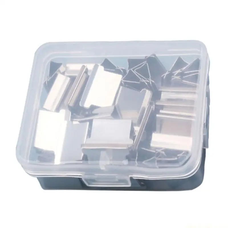 Paper Clamp Dispenser Handheld Paper Clip Clamp Dispenser 40 Sheets Capacity, Reusable Paper Clamp Office Binding Tool