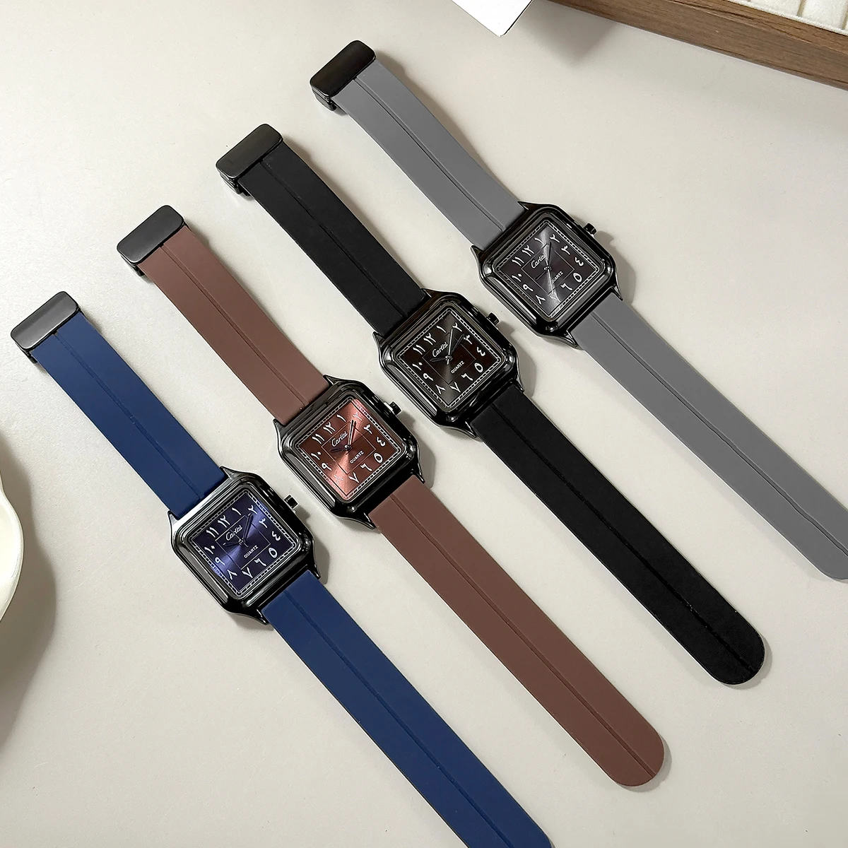

Casual Sports Watch for Men Women Square Dial Minimalist Man Watches Silicone Strap Male Clock Wristwatches Relogio Masculino