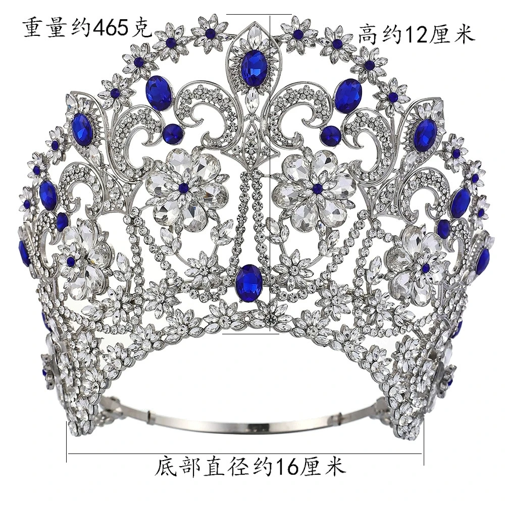 Adjustable Large-Size World Beauty Queen Hair Crown Bride Stage Show Precious Parade Queen Princess Headwear Accessories