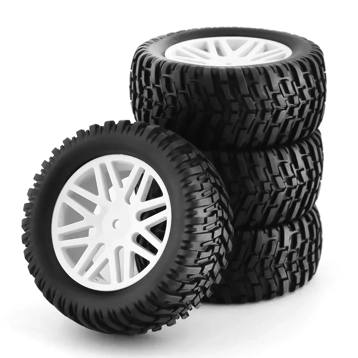 4Piece 1/10 Short Course Truck Tires Tyre Wheel 12Mm Hex 95Mm Parts For HSP 15502 94107 94170 94155 94177 HPI RC Car