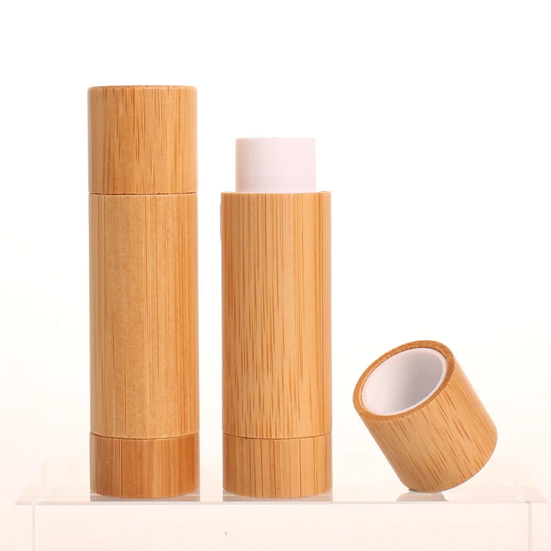 

5ml Empty Round Natural Bamboo Lip Balm Tube Refillable DIY Lipstick Lip Scrub Tube Containers Makeup Lip Gloss Tubes Wholesale