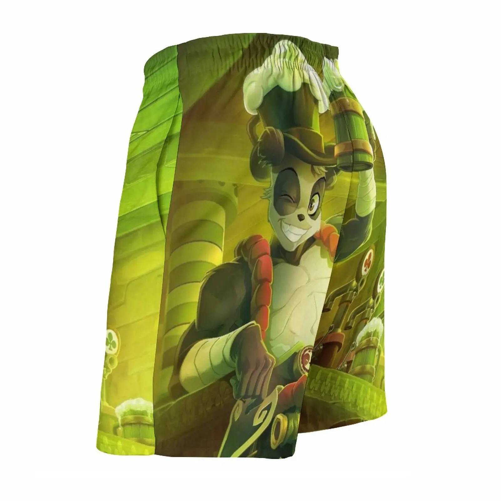 Dofus Pandawa Beer Men'S Beach Shorts Board Shorts Bermuda Surfing Swim Shorts Dofus Server Games Panda Pandawa Green Beer