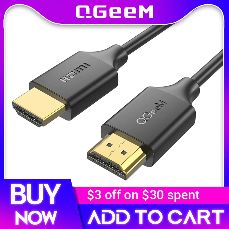 QGeeM 4K HDMI Cable HDMI 2.0 Adapter for Xiaomi Xbox Serries X PS5 PS4 TV Box Chromebook Laptops HDMI Splitter Digital Wire Cord