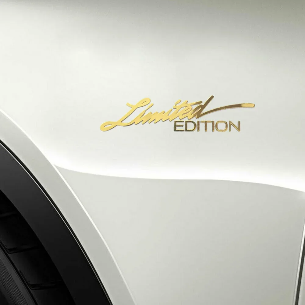 2pcs Universal Car Stickers 3D Gold Limited Edition Logo Emblem Badge Metal Sticker Decal Car Interior Accessories Decorations view 2