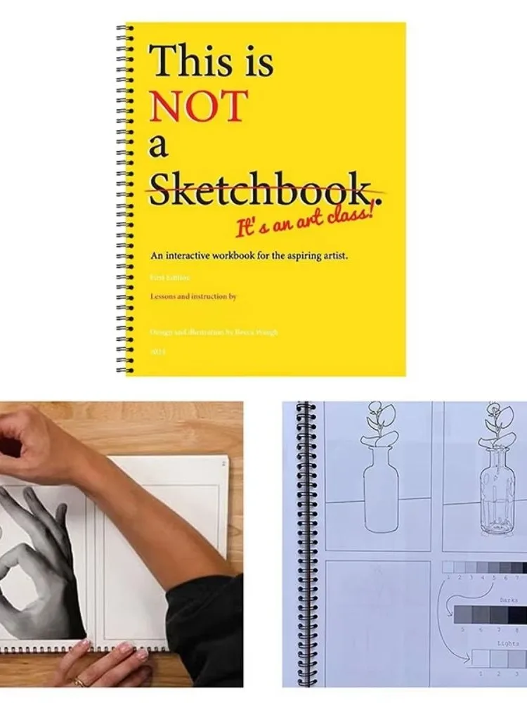 Dies ist kein Skizzenbuch. Es handelt sich um ein Zeichenbuch der Kunstklasse mit linierten leeren Seiten für Kinder und Erwachsene. Einfache Stufenübungen. Sketchpa
