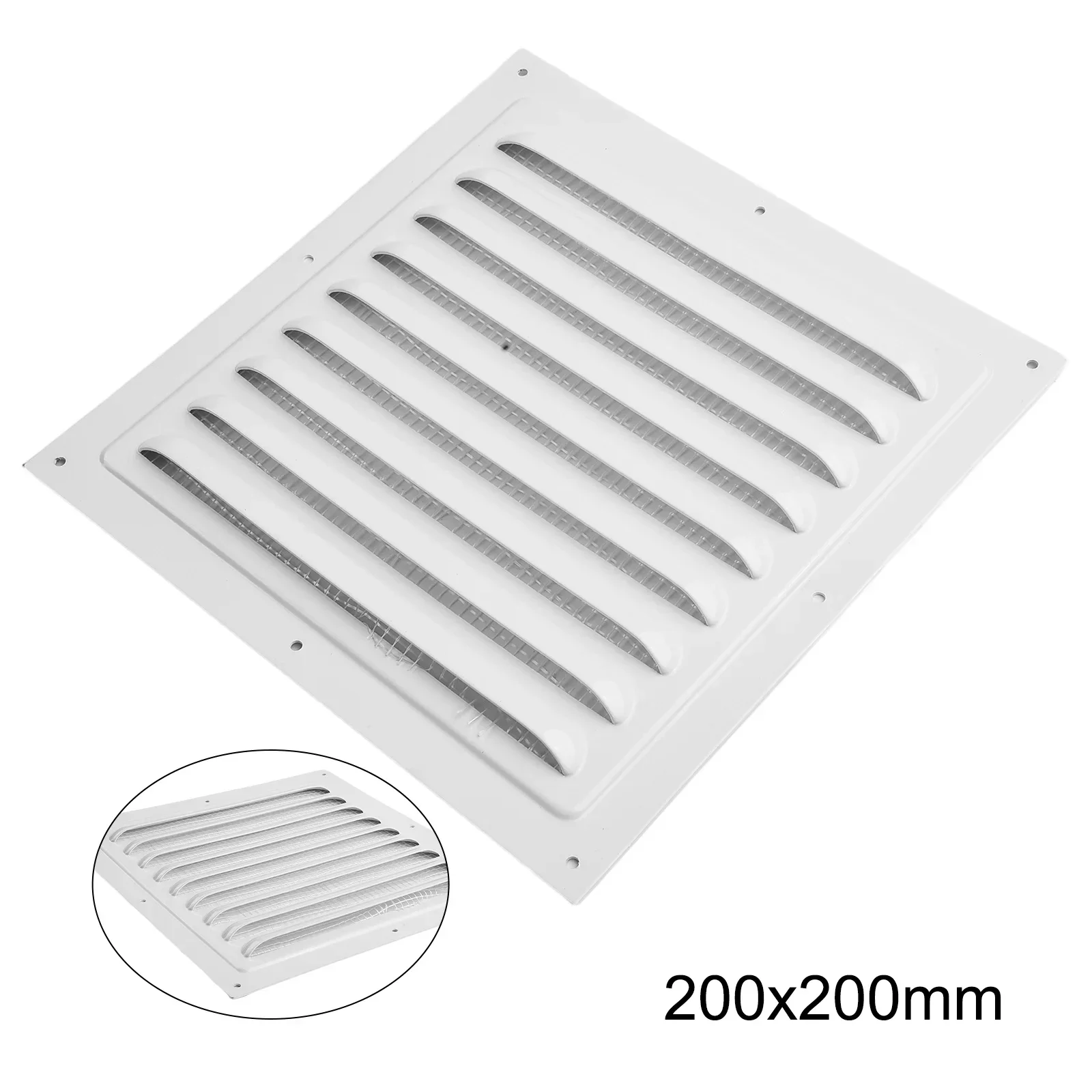 Louver Air Vent Grille Ventilation Cover Aluminum White Wall Grilles Duct  Heating Cooling & Vents Plate Insect Screen Cover