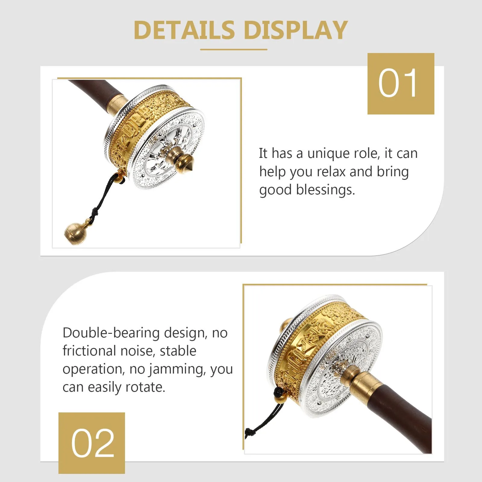 

Creative Hand-Cranked Prayer Wheel Office Adornment Exquisite Workmanship Buddhist Artifact Blessing Relaxation