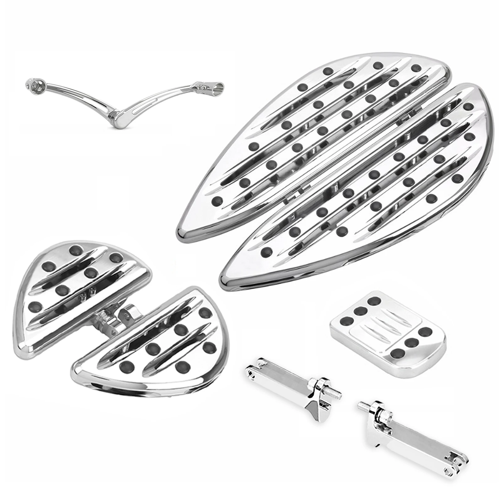 Chrome CNC edge cut Rider passenger floorboards For harley footboards Touring street glide FLHX road glide Special FLTRXS Dyna