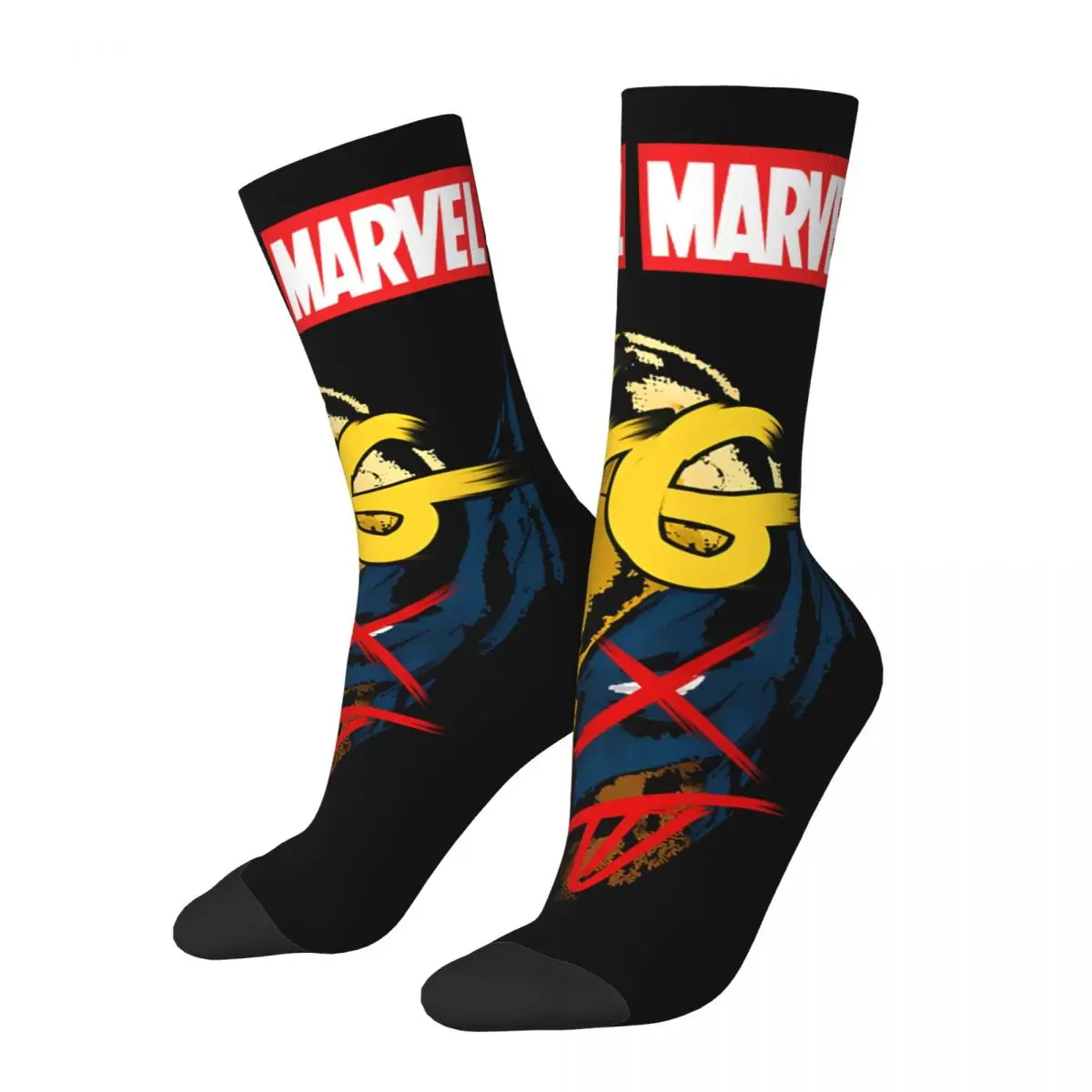 LFG Men's compression Socks Unisex Marvel X-man Deadpool & Wolverine Harajuku Pattern Printed Funny Novelty Happy Crew Sock