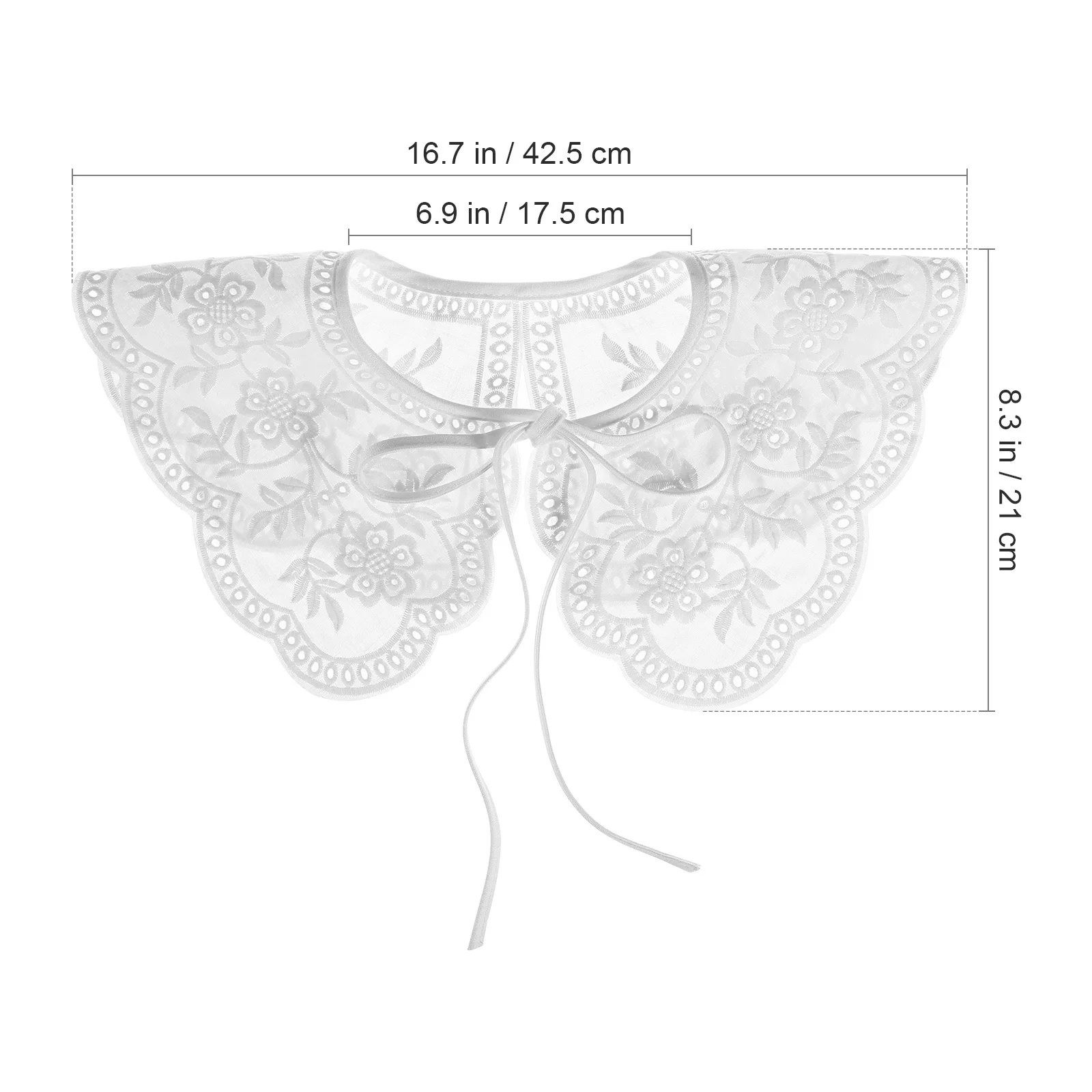 القطن وهمية طوق للنساء المطرزة الدانتيل انفصال كاذبة طوق قميص بلوزة زي الاكسسوارات النساء زي الملحقات #4
