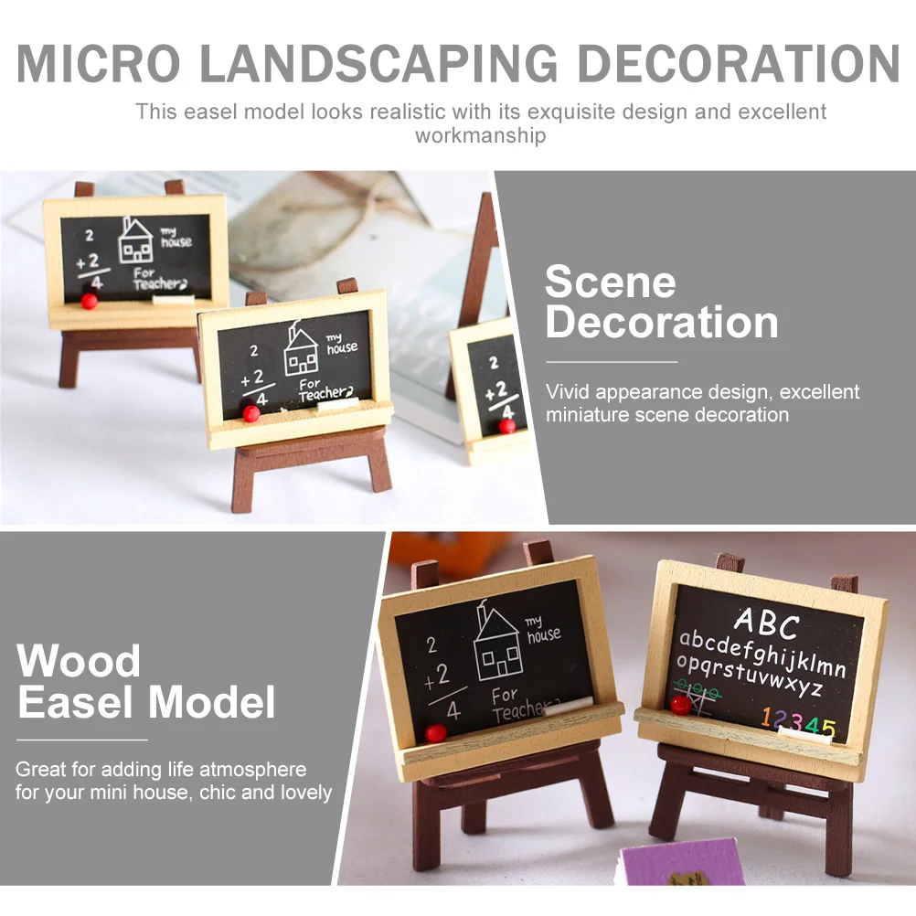 5 Pcs Mini Easel Model Dollhouse 1 12 Scale Micro Miniature Scene Accessory Blackboard Ornament