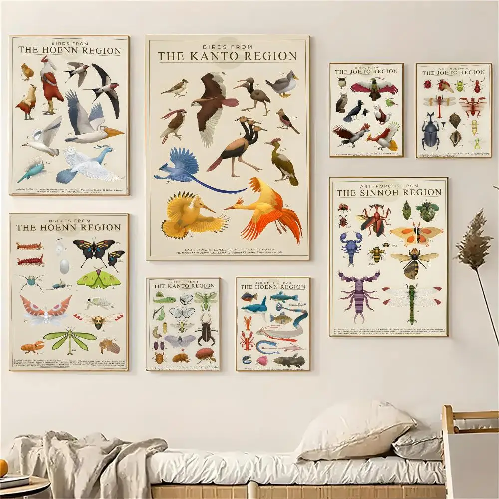Julio Lacerda Animal Artworks Poster Self-adhesive Decal Living Room Bedroom Party Bar Decor Moisture-proof Fade-resistant