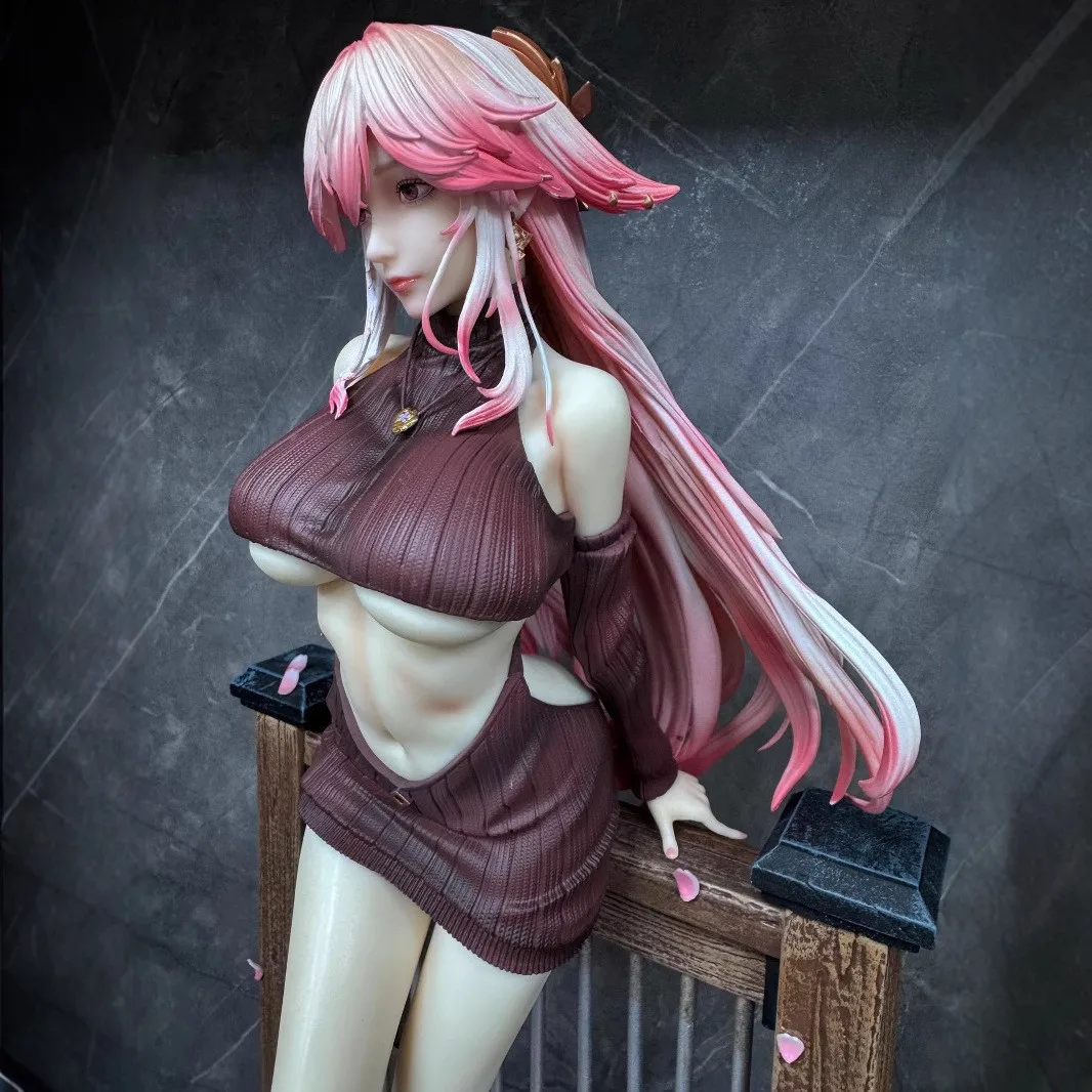 

50CM Game Anime Genshin Impact Yae Miko Figures PVC Model Toys Doll Ornament Collect Decoration Gifts