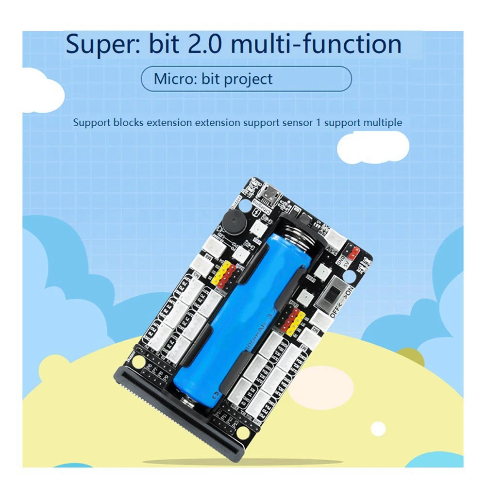 Adecuado para Micro:Bit placa de expansión Motor Servo placa controladora de desarrollo para programación Python Sensor Microbit