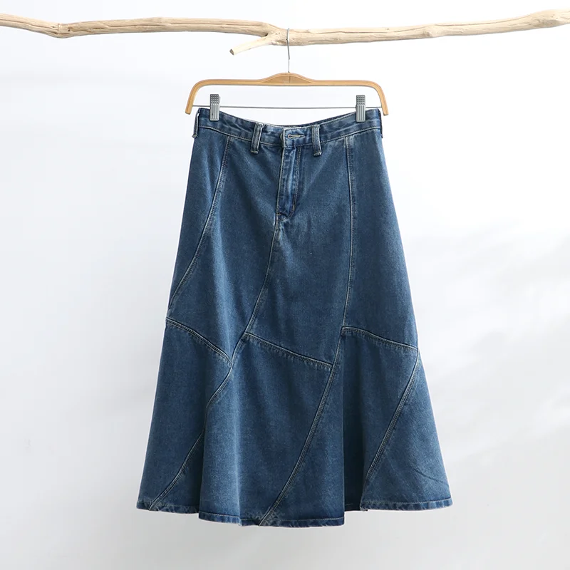 

TIYIHAILEY Long Mid-Calf A-line Skirt Women Spring Summer Denim Jeans Vintage XS-XL 2024 New Fashion