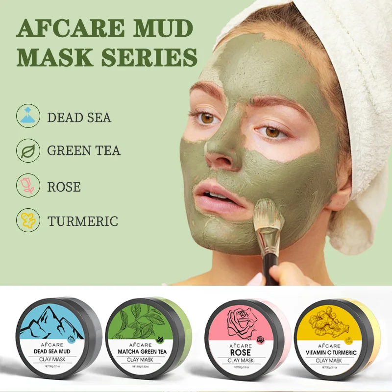 Mud Cleaning Mask Oil Control Shrink Pores Face Mask Anti-acne Clay Mask Moisturizing Turmeric Rose Smooth Skin Care Products