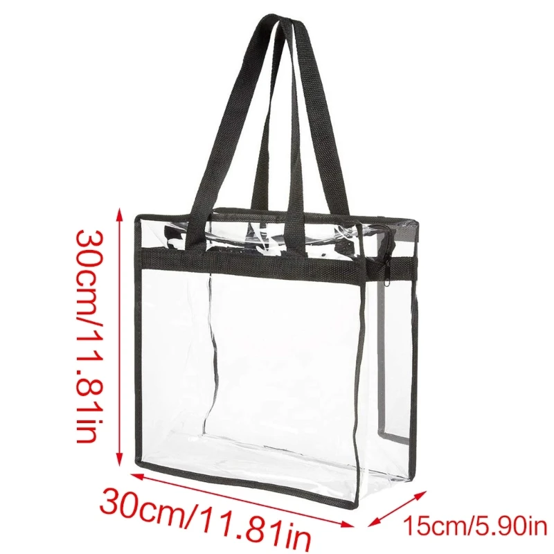 Women PVC Beach Pool Bag Fashion Stadium Sport Bag Shopping Bag Transparent Shoulder Bag All-matching Top Handle Handbag