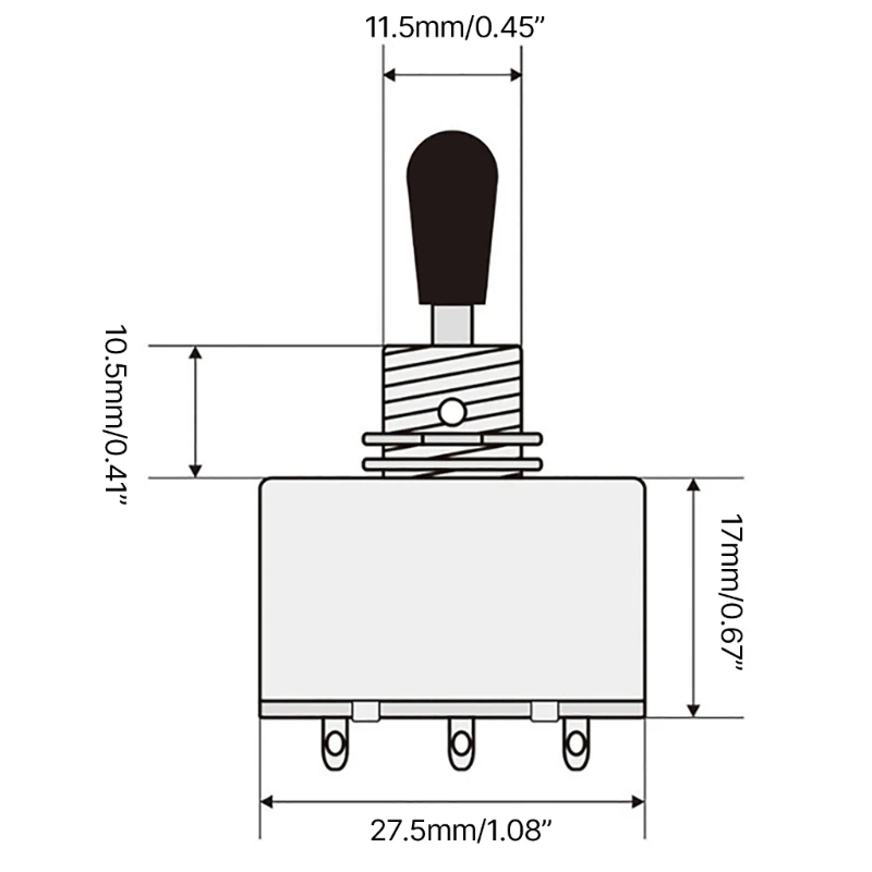 Interruptores alternância 3 vias para guitarra elétrica, interruptor seletor captador guitarra, 3 posições