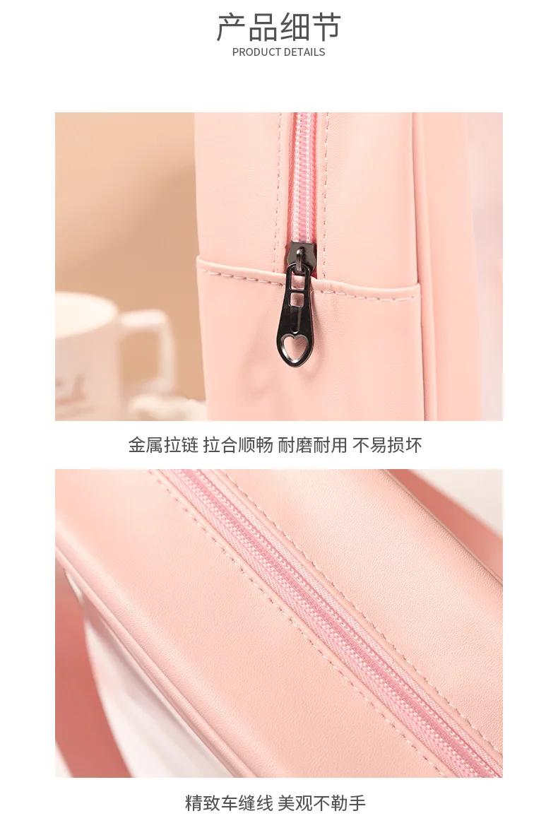 Neues transparentes Make-up-Taschen-Set, Kosmetik-Organizer, Waschbeutel für Frauen, tragbare Kosmetiktasche, Reise-Essentials-Kosmetiktasche – Detail 11