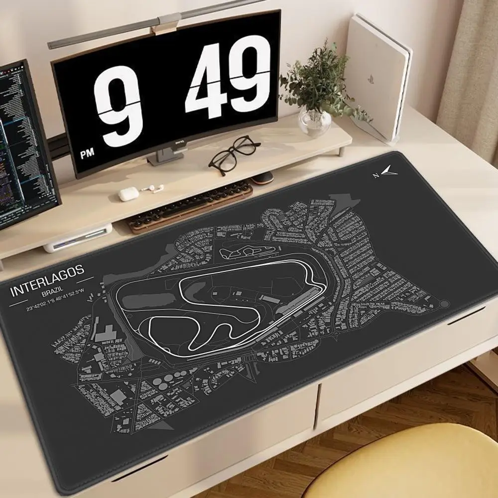 

Formula 1 Racing Circuit Mouse Pad Desk Mouse Pad Cute HD Desk Pad Extended Gaming Keyboard Mats Large XXL Gamer Mousepad 90x40