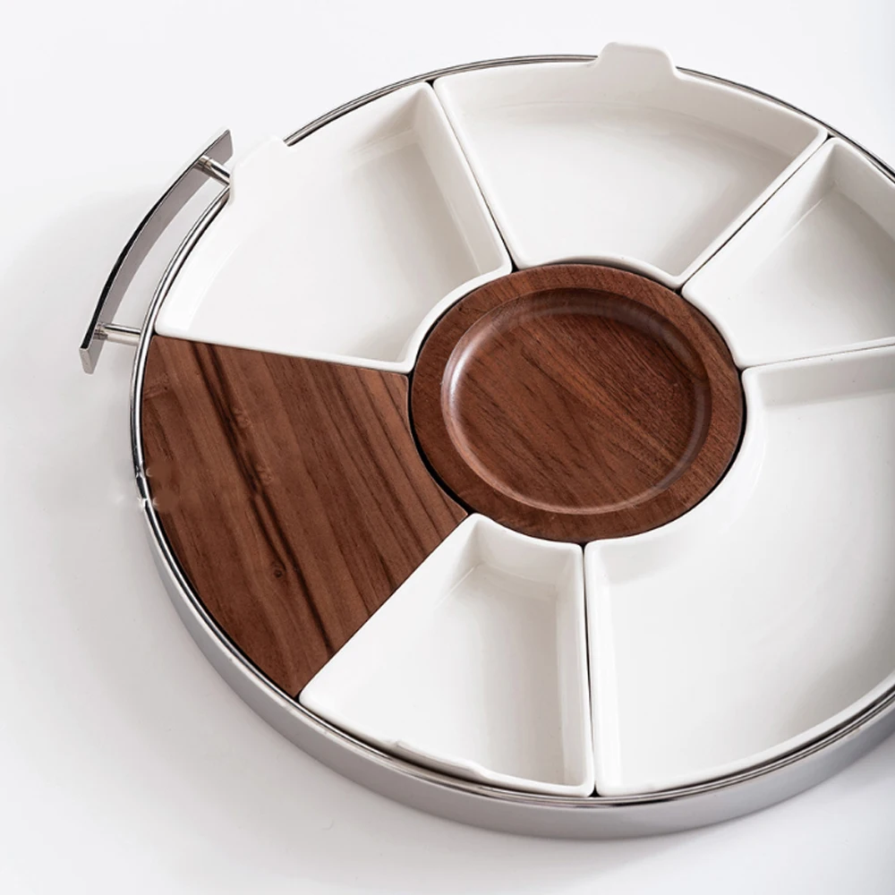 Creative Light  Modern Stainless Steel Multifunction Freshness Preservation Snack Plate Western Food Tray Sustainable