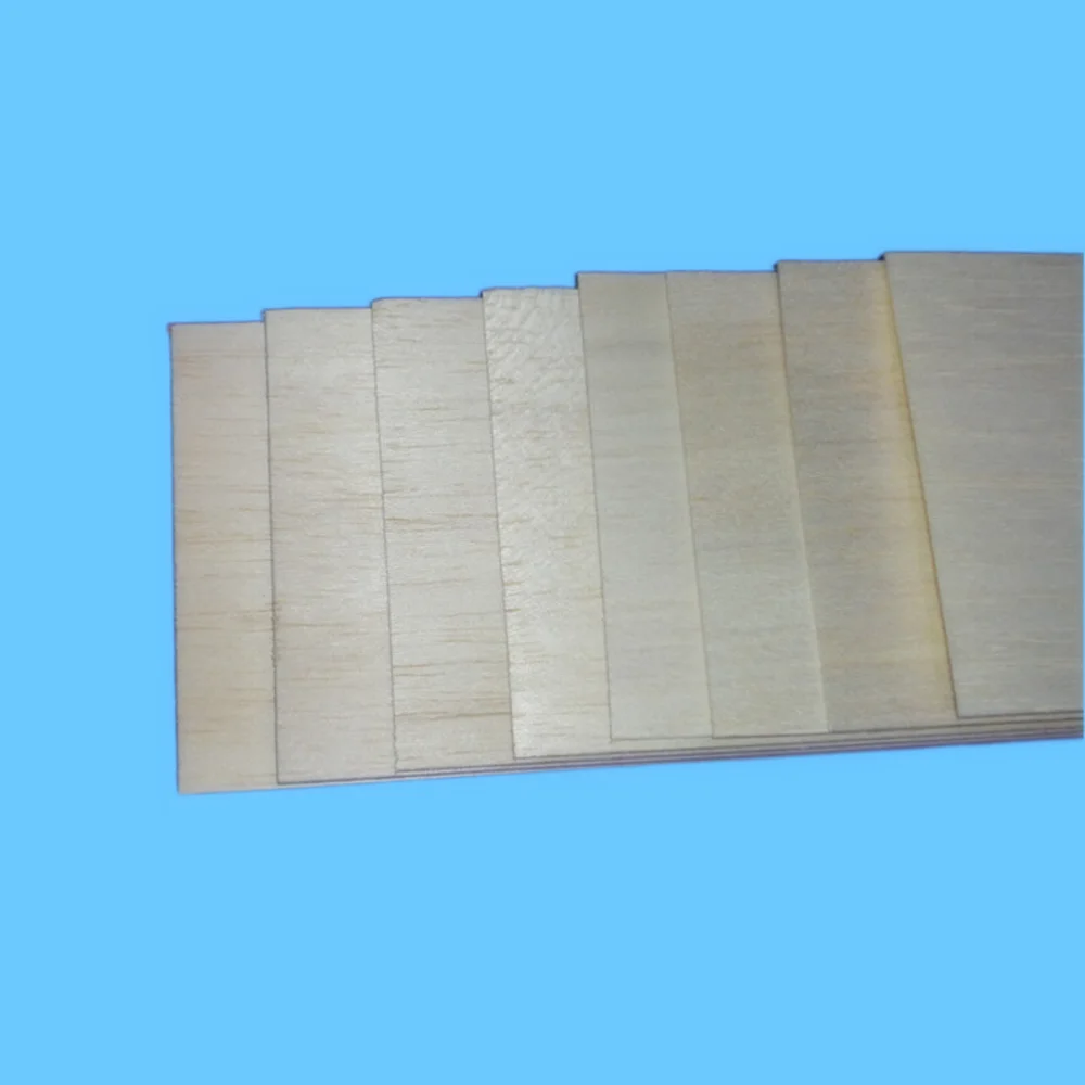 10 pcs Balsa Wood Sheet ply 300/400mm long 100mm wide 0.75/1/1.5/2/2.5/3/4/5/6/8/10mm thick for DIY airplane boat model material